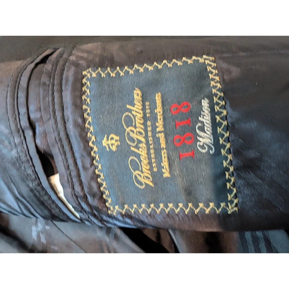 Mens 44 Brooks Brothers 1818 Madison X Loro Piana Black Gold Button Blazer